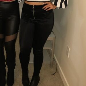 Topshop Black High-Waisted Leggings